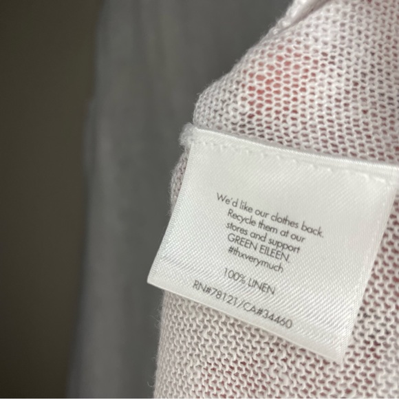 Eileen Fisher White Sleeveless Linen Asymmetrical Tank Top Blouse Shirt Women. - Picture 4 of 4